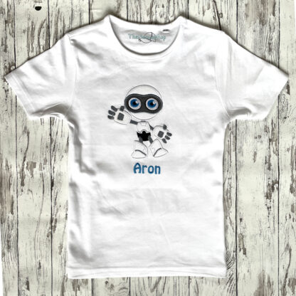 Broderet Robot på T-shirt