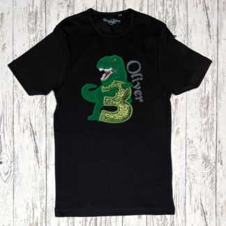 Sort Fødselsdags T-shirt med T-Rex