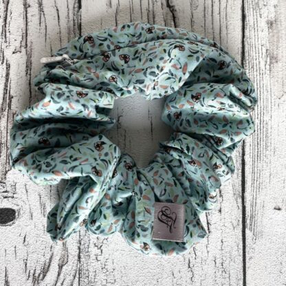 Mint småmønstret scrunchie med lynlås